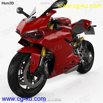 杜卡迪Ducati 1199 Panigale真实摩托车高质量3D模型的图片3