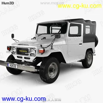 丰田吉普车陆地巡洋舰Toyota Land Cruiser 1979真实汽车高质量3D模型的图片1