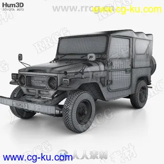 丰田吉普车陆地巡洋舰Toyota Land Cruiser 1979真实汽车高质量3D模型的图片2