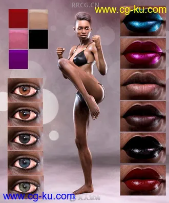 黑人战斗夸张妆容女性3D模型合集的图片2