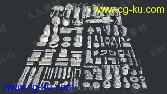128组高品质太空飞船零件相关3D模型合集的图片1