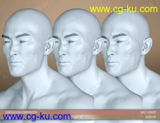 男性角色面部头部烧伤疤痕3D模型合集的图片2