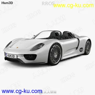 保时捷918 SPYDER 2011真实汽车高质量3D模型的图片1