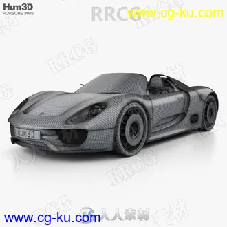 保时捷918 SPYDER 2011真实汽车高质量3D模型的图片2