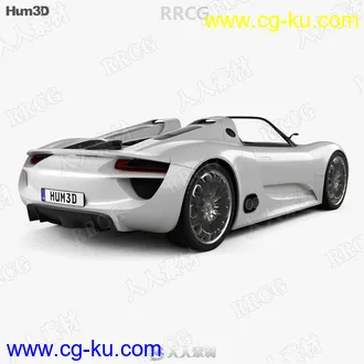 保时捷918 SPYDER 2011真实汽车高质量3D模型的图片3