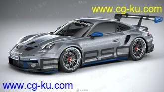 保时捷911 GT3 CUP 2021真实汽车高质量3D模型的图片2