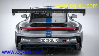 保时捷911 GT3 CUP 2021真实汽车高质量3D模型的图片3