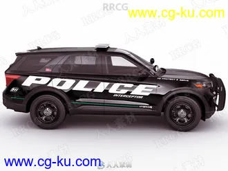 福特探险者警车Explorer Police Interceptor 2020真实汽车高质量3D模型的图片3