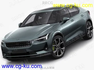 极星Polestar 2真实汽车高质量3D模型的图片1