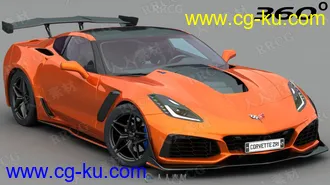 雪佛兰克尔维特超跑Chevrolet Corvette ZR1真实汽车高质量3D模型的图片1