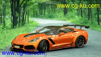 雪佛兰克尔维特超跑Chevrolet Corvette ZR1真实汽车高质量3D模型的图片2