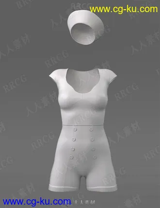 性感女士海军服夏季套装3D模型合集的图片3