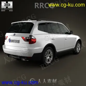 宝马越野车BMW X3 E83 2003真实汽车3D模型的图片2