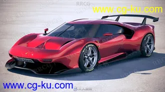 法拉利超跑Ferrari P80C 2019款真实汽车3D模型的图片1