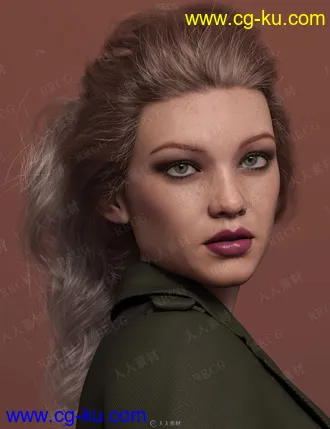 100种高质量女性不同发色头发纹理3D模型合集的图片2