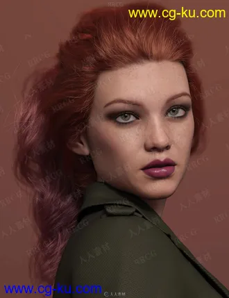 100种高质量女性不同发色头发纹理3D模型合集的图片3