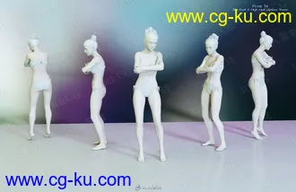 赛博朋克风格公寓环境女性生活姿势3D模型合集的图片2