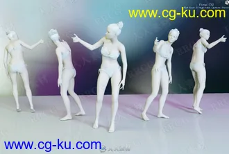 赛博朋克风格公寓内女性日常姿势3D模型合集的图片3