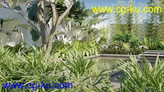 90组热带花园美化花草树木植物3D模型合集的图片3