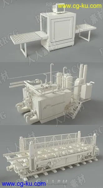 49组工厂厂房施工机器设备高质量3D模型合集的图片1