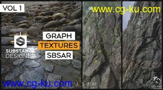 4组河石床杂草分层悬崖鹅卵石地面Substance材质合集的图片3
