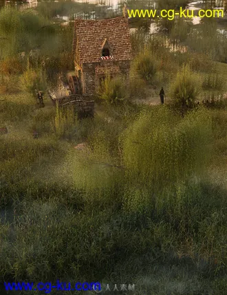 40多种芦苇草丛植被湿地环境场景3D模型合集的图片3