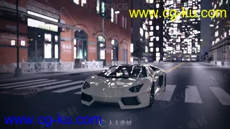 50 个夜间繁华都市场景酷炫保时捷跑车3D模型合集的图片3