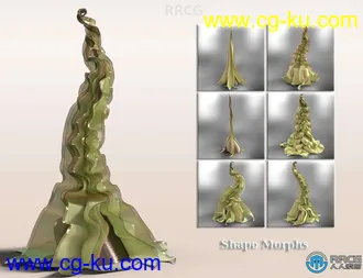 6 种不同形状变异科幻植物3D模型合集的图片1