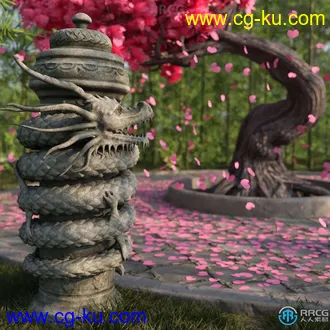 日式浪漫古代花园场景3D模型合集的图片1