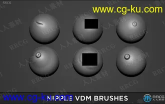 6组胸部头部Zbrush VDM雕刻3D模型合集的图片1
