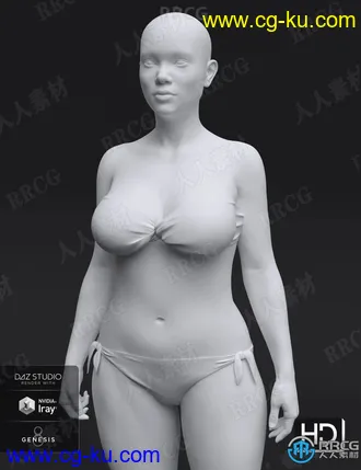 女性头部人体角色附加组件3D模型合集的图片2