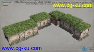 梦幻复古走廊动画建筑场景环境3D模型合集的图片1