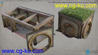 梦幻复古走廊动画建筑场景环境3D模型合集的图片2