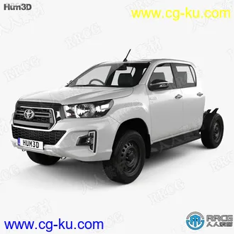 丰田越野大皮卡Hilux 2019汽车3D模型的图片1