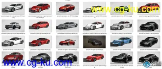 30组保时捷Porsche跑车汽车3D模型合集的图片1