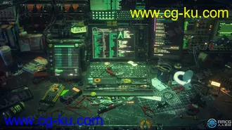 黑客工作站电脑工作台场景C4D和Octane 3D模型的图片3