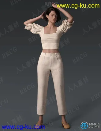 女性休闲舒适居家服饰套装3D模型合集的图片2