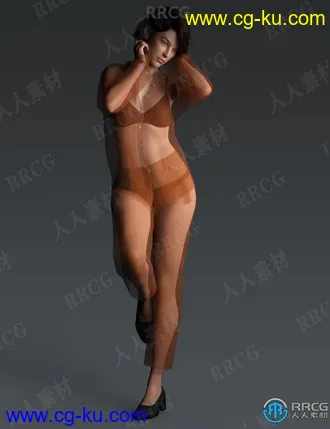 女性休闲舒适居家服饰套装3D模型合集的图片3