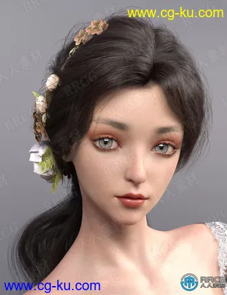 鲜花装饰女性清新高雅发饰3D模型合集的图片1