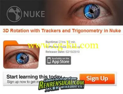 Nuke 3D旋转跟踪教程 Digital Tutors 3D Rotation with Trackers and Trigonometry in Nuke的图片1