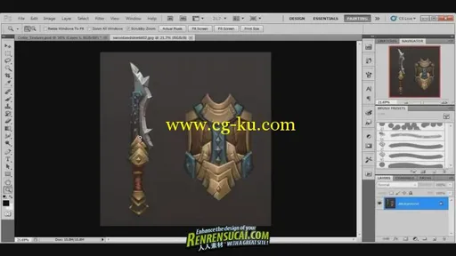 《Maya2011与Photoshop结合手绘武器制作教程》3DMotive Hand Painted weapon textures的图片2