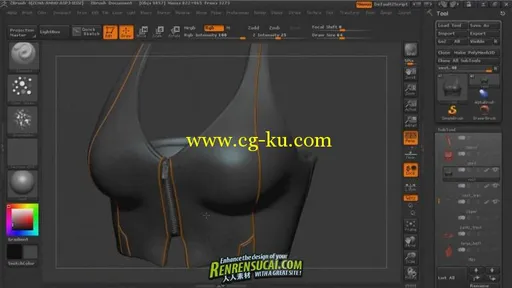 《ZBrush4女英雄形象纹理雕刻高级教程》Digital-Tutors Texturing a Female Hero的图片5