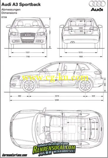 《3Dsmax奥迪汽车A3建模教程》Audi a3 modeling 3DsMax tutorial的图片1