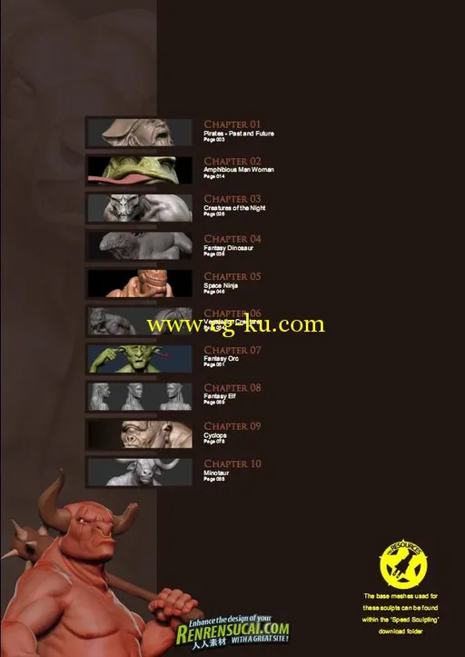 《ZBrush角色塑造风格化高级教程》3DTotal Speed Sculpting ZBrush eBook with DVD的图片1