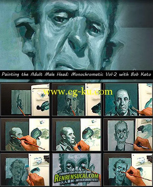 《成年男人头部人物素描教程第二辑》Gnomon Workshop Painting the Adult Male Head Monochromatic Vol.的图片2