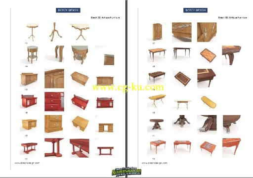 《3D复古古玩家具贴图模型合辑》DOSCH Design 3d Antique Furniture的图片1