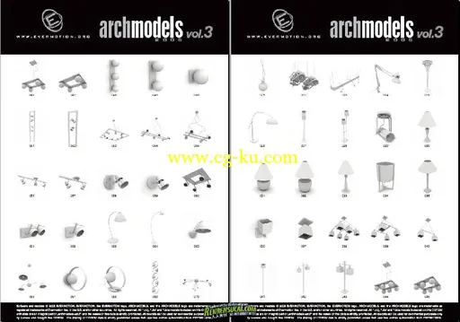 《室内灯饰灯具灯泡3D模型合辑》Evermotion ArchModels Vol.03 Interior Lamps的图片2