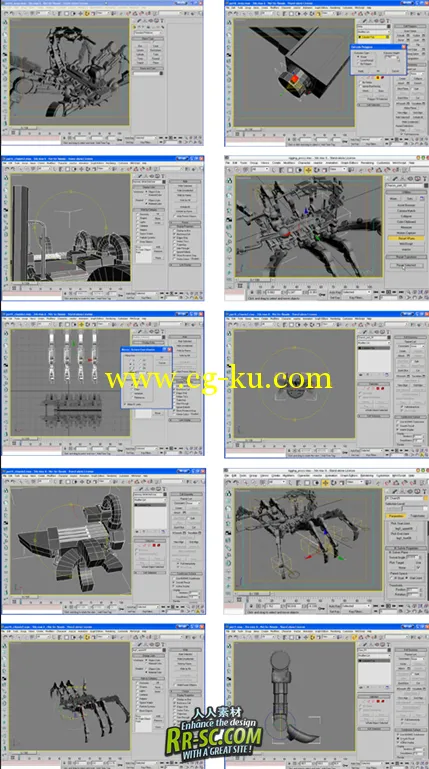 《机械蝎子高级建模动画教程》3D Palace The Chaos Scorpion Modeling for 3DS MAX的图片1