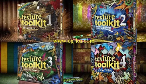 《DJ超强纹理贴图工具包合辑》Digital Juice Texture Toolkit 1-4的图片1