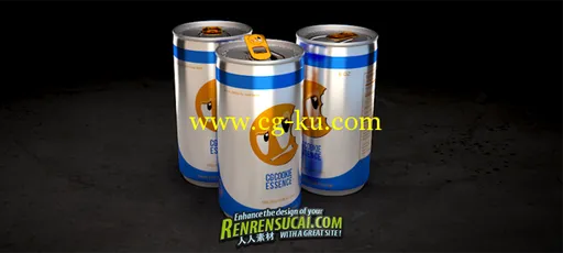 《Blender制作广告饮料瓶教程》CGCookie Rendering a Drink Can in Blender with Cycles Exclusiv的图片1